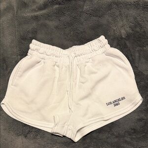 Charlotte Russe White Athletic Shorts with 'Los Angeles 1993' Graphic